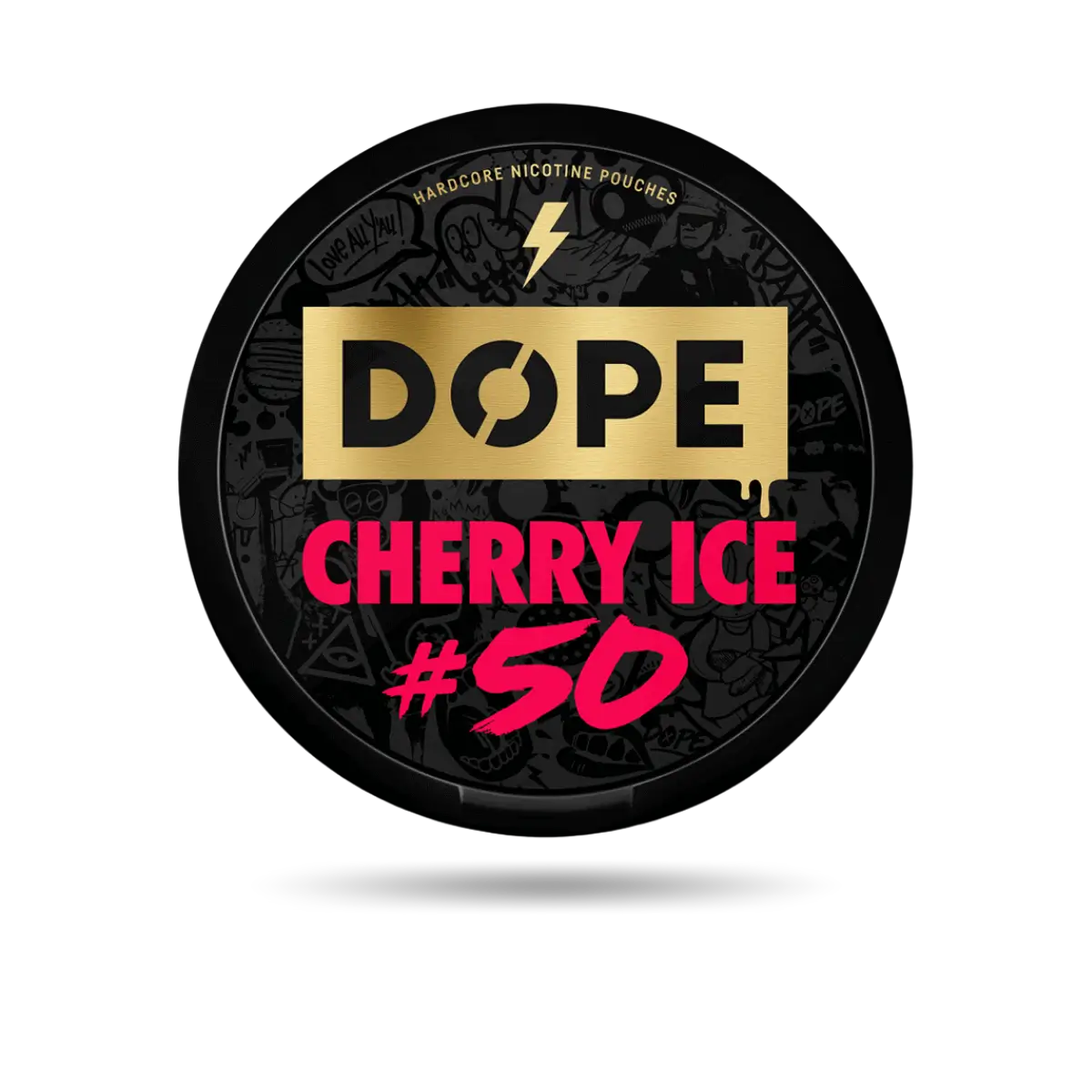 Dope Cherry Ice Snus Dose mit 22 Portionen und 50 mg/g Nikotin
