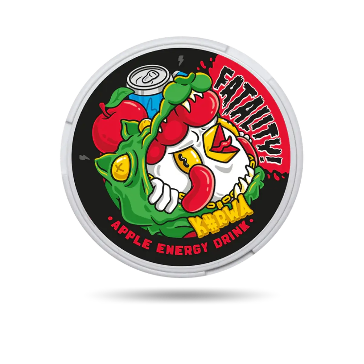 Kurwa Apple Energy Drink Snus Dose mit 21 Portionen und 47 mg/g Nikotin