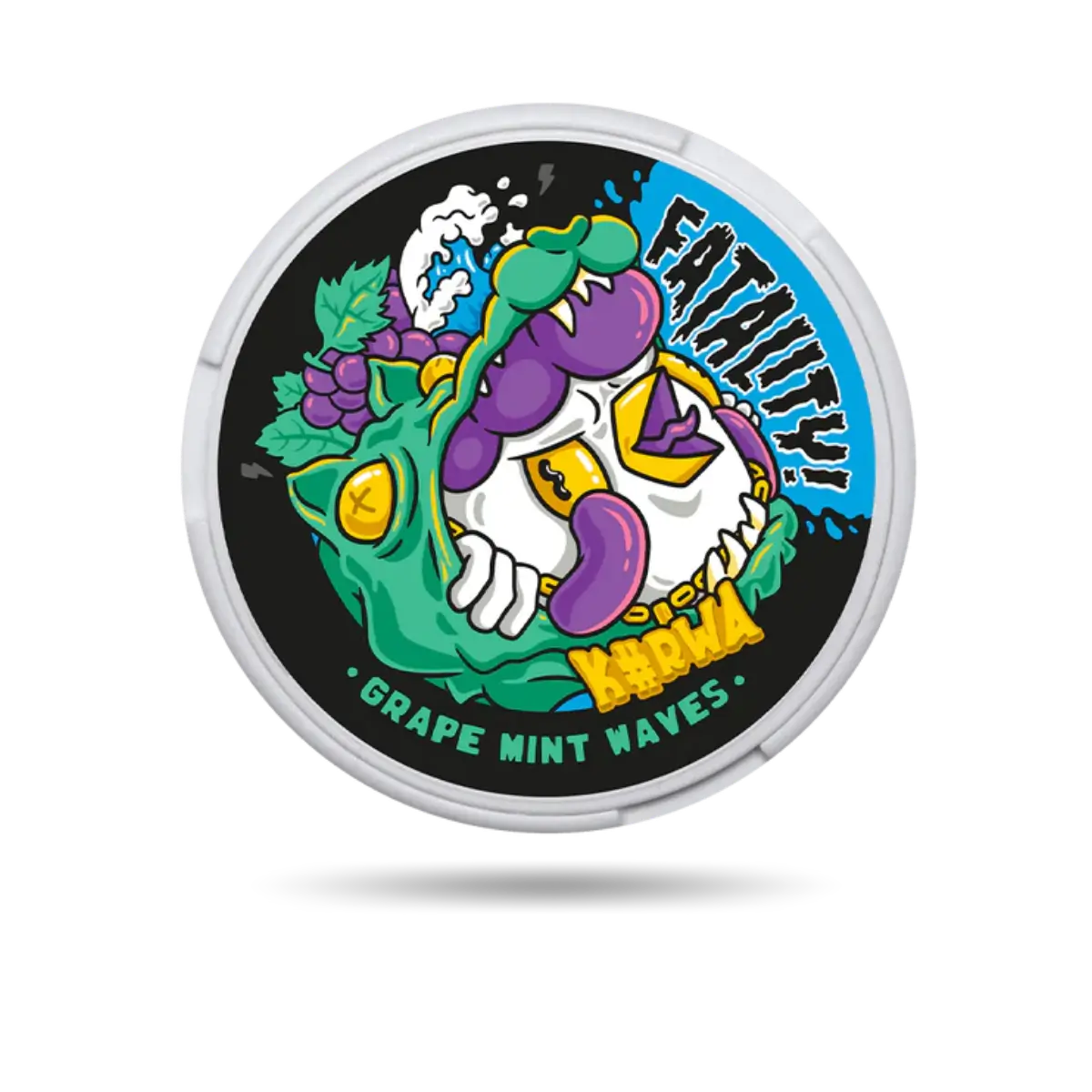 Kurwa Grape Mint Waves Snus Dose mit 21 Portionen und 47 mg/g Nikotin