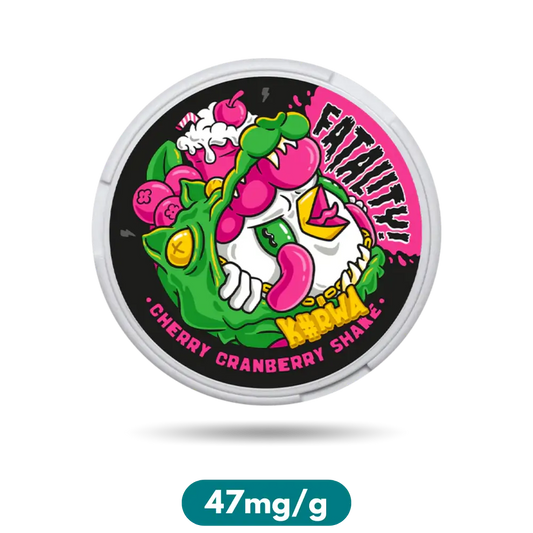 Kurwa Fatality Cherry Cranberry Shake Slim Nicotine Pouches Snus 47mg/g
