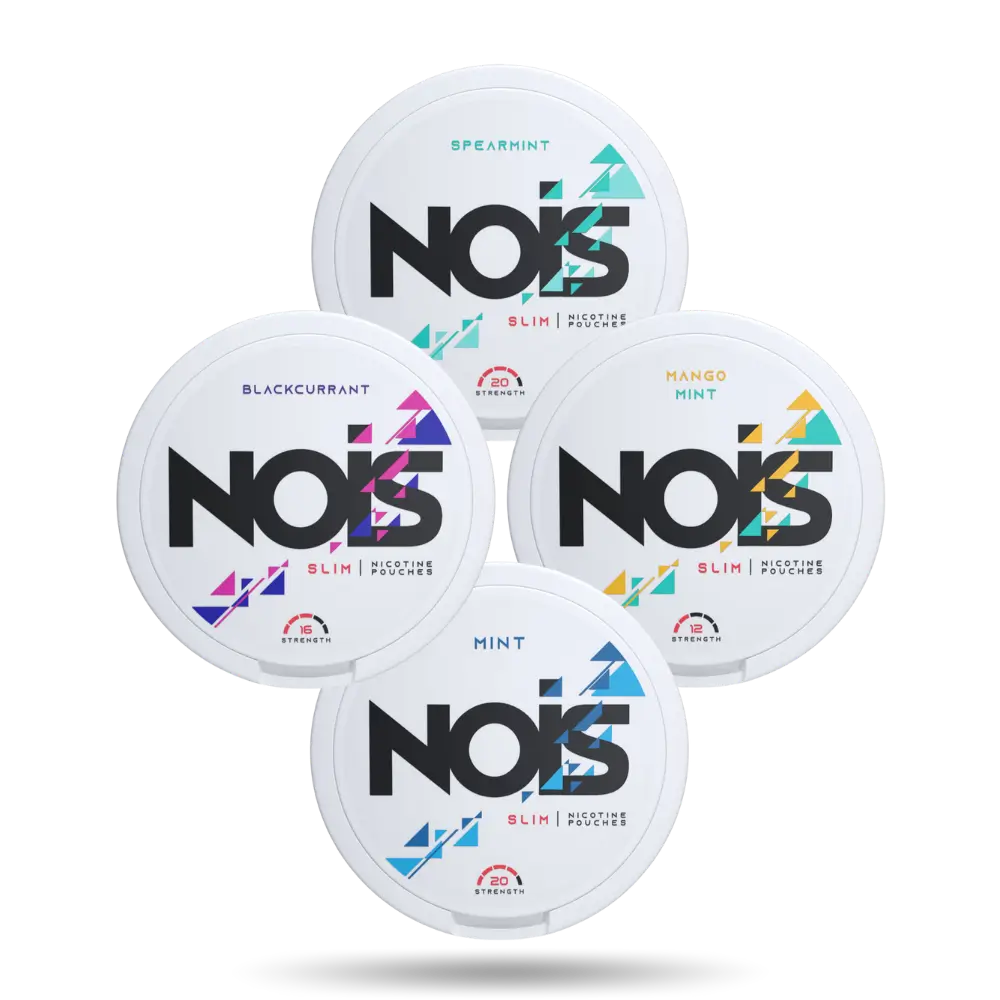 Nois-Combo-Pack, Spearmint, Blackcurrent, Mango Mint, Mint Slim Nicotine Pouches Snus