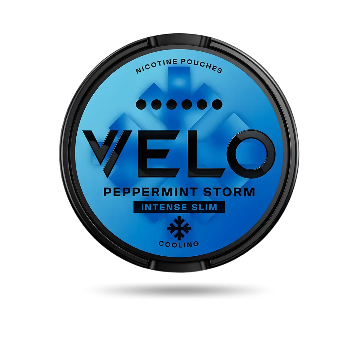 Velo Peppermint Storm Max Snus Dose mit 20 Portionen und 24 mg/g Nikotin