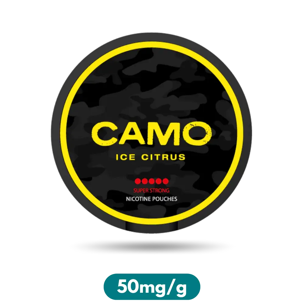 Camo Ice Citrus Super Strong Slim Nicotine Pouches Snus 50mg/g