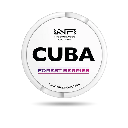 Cuba White Forest Berries Snus Dose mit 20 Portionen und 16 mg/g Nikotin