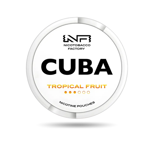 Cuba White Tropical Fruit Snus Dose mit 20 Portionen und 16 mg/g Nikotin