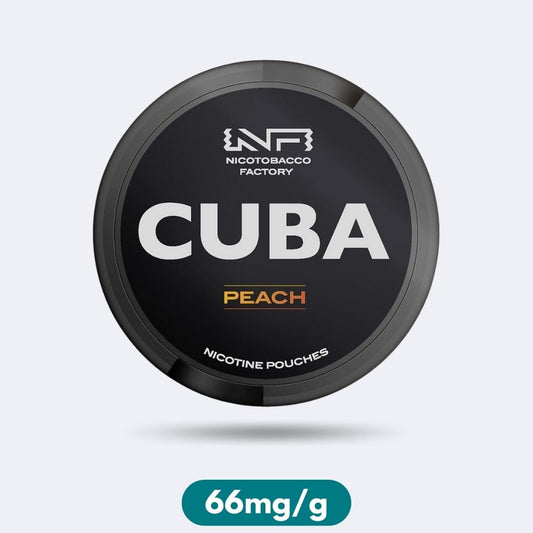 Cuba Black Peach Slim Nicotine Pouches Snus 66mg/g