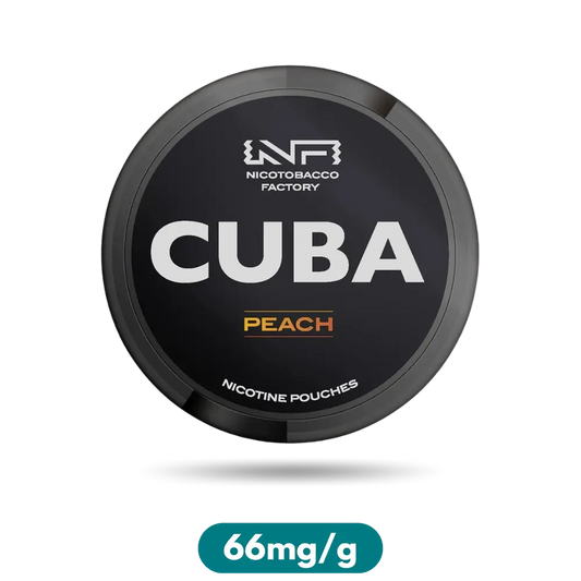 Cuba Black Peach Slim Nicotine Pouches Snus 66mg/g