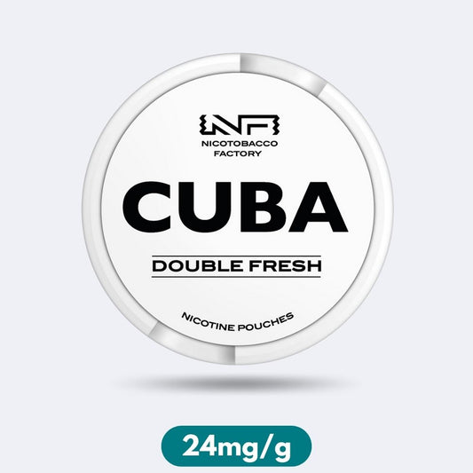 Cuba White Double Fresh Slim Nicotine Pouches Snus 24mg/g
