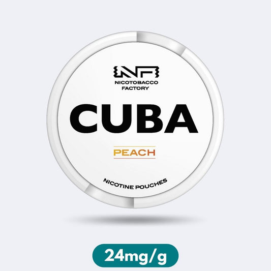 Cuba White Peach Slim Nicotine Pouches Snus 24mg/g
