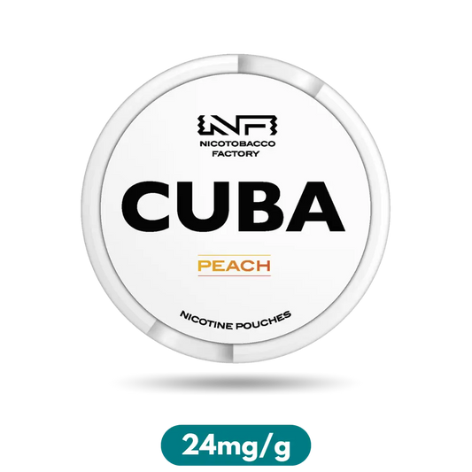 Cuba White Peach Slim Nicotine Pouches Snus 24mg/g