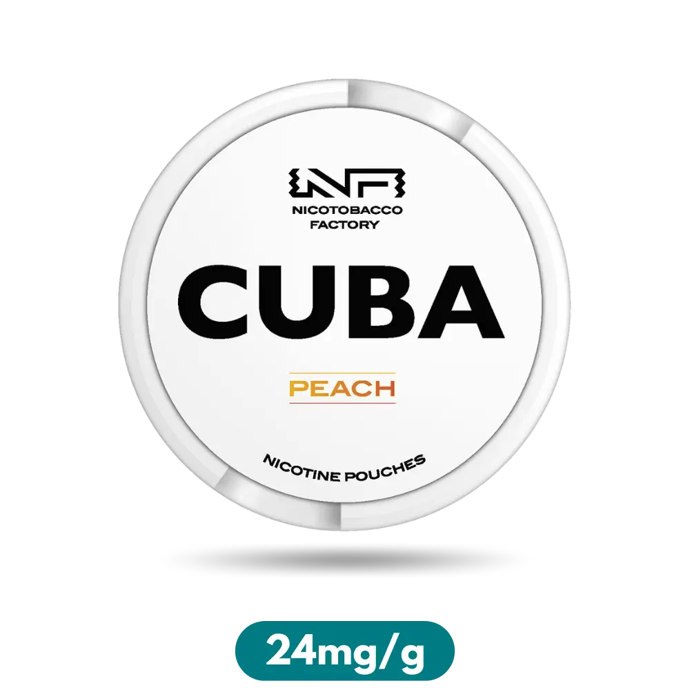 Cuba White Peach Slim Nicotine Pouches Snus 24mg/g