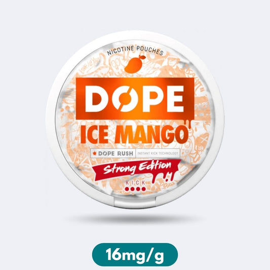 Dope Ice Mango Strong Edition Slim Nicotine Pouches Snus 16mg/g