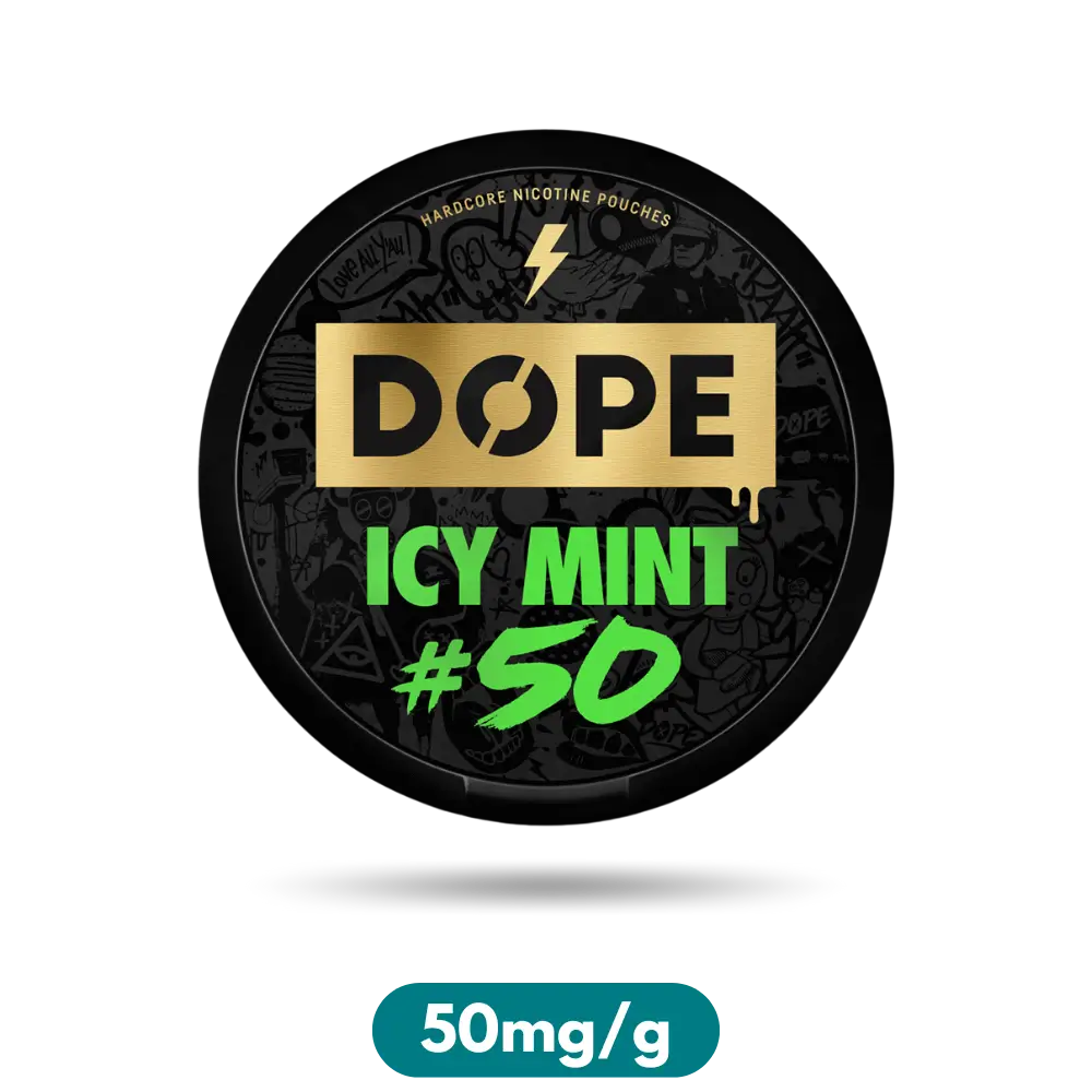 Dope Icy Mint Crazy Strong Slim Nicotine Pouches Snus 50mg/g