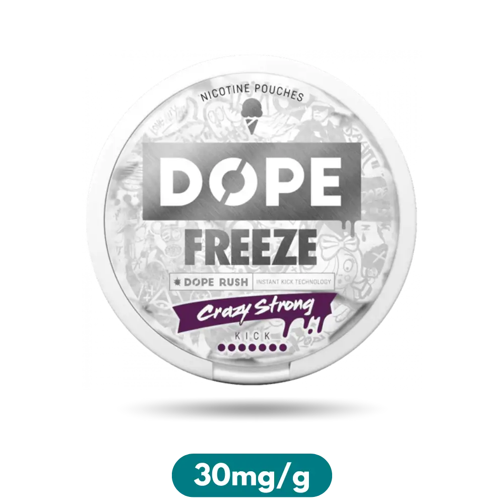 Dope Freeze Crazy Strong Slim Nicotine Pouches Snus 30mg/g