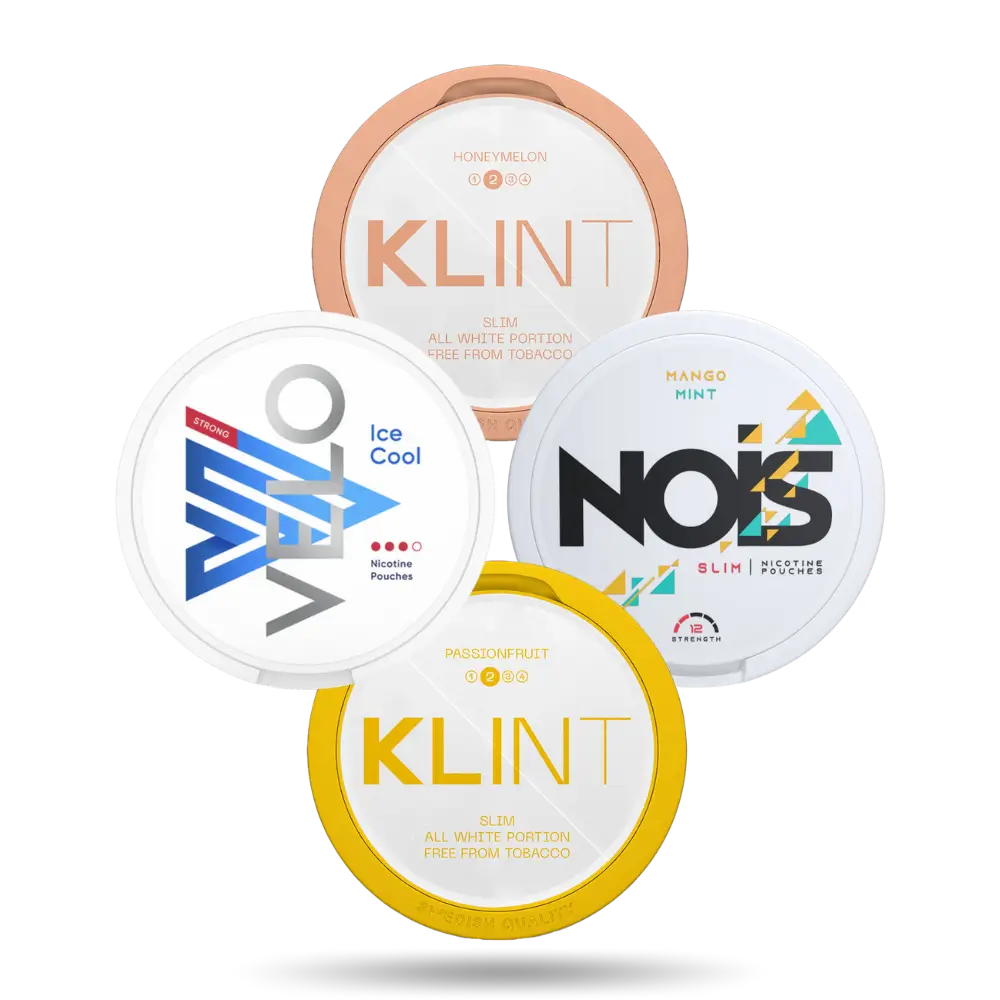 Einsteiger Combo Pack Slim Snus mit Velo, Nois und Klint von 8mg-14mg/g Nikotingehalt