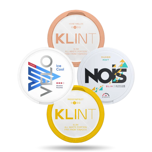 Einsteiger Combo Pack Slim Snus mit Velo, Nois und Klint von 8mg-14mg/g Nikotingehalt