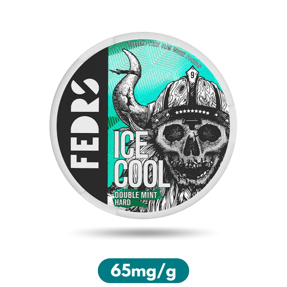 Fedrs Ice Cool Double Mint Hard Slim Nicotine Pouches Snus 65mg/g