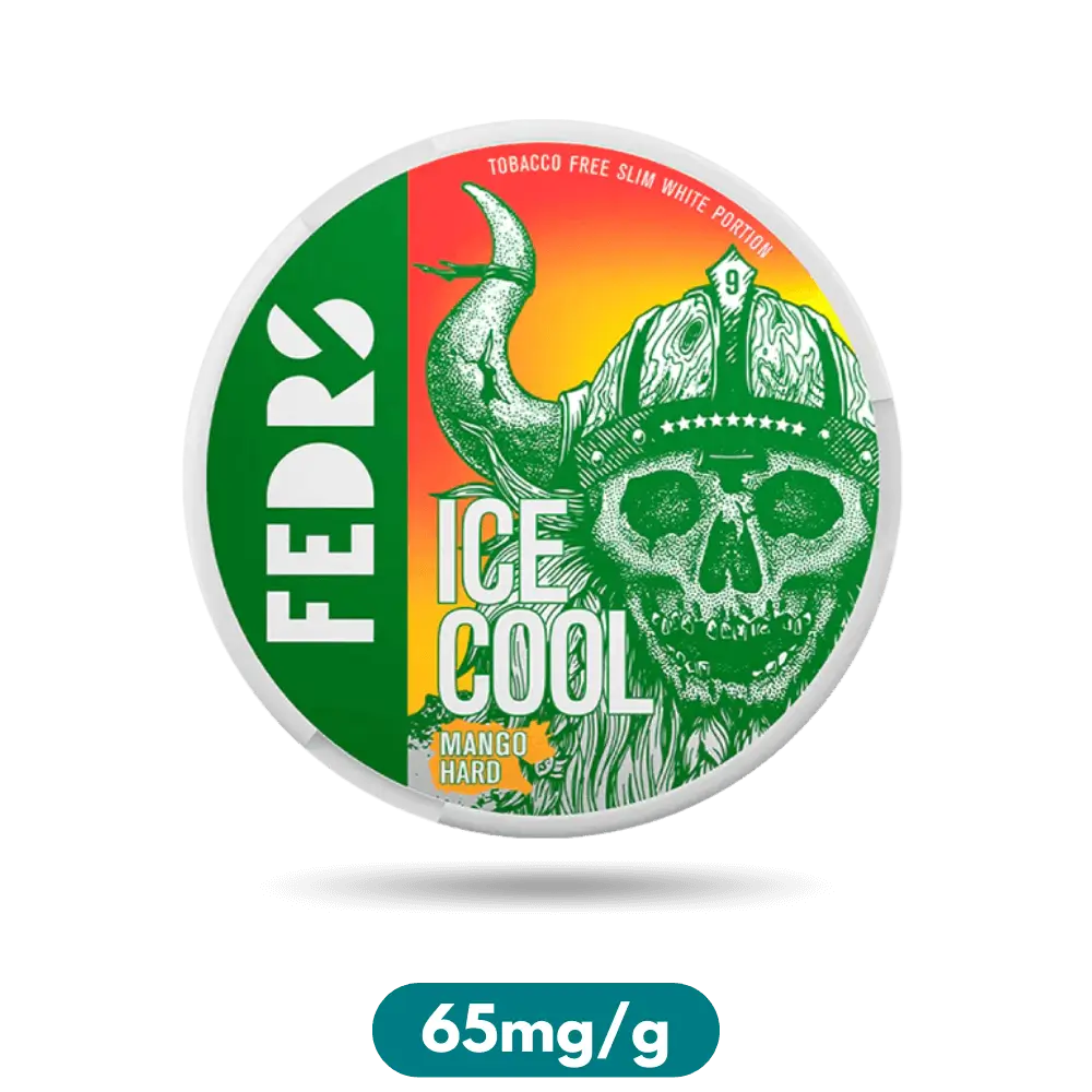 Fedrs Ice Cool Mango Hard Slim Nicotine Pouches Snus 65mg/g