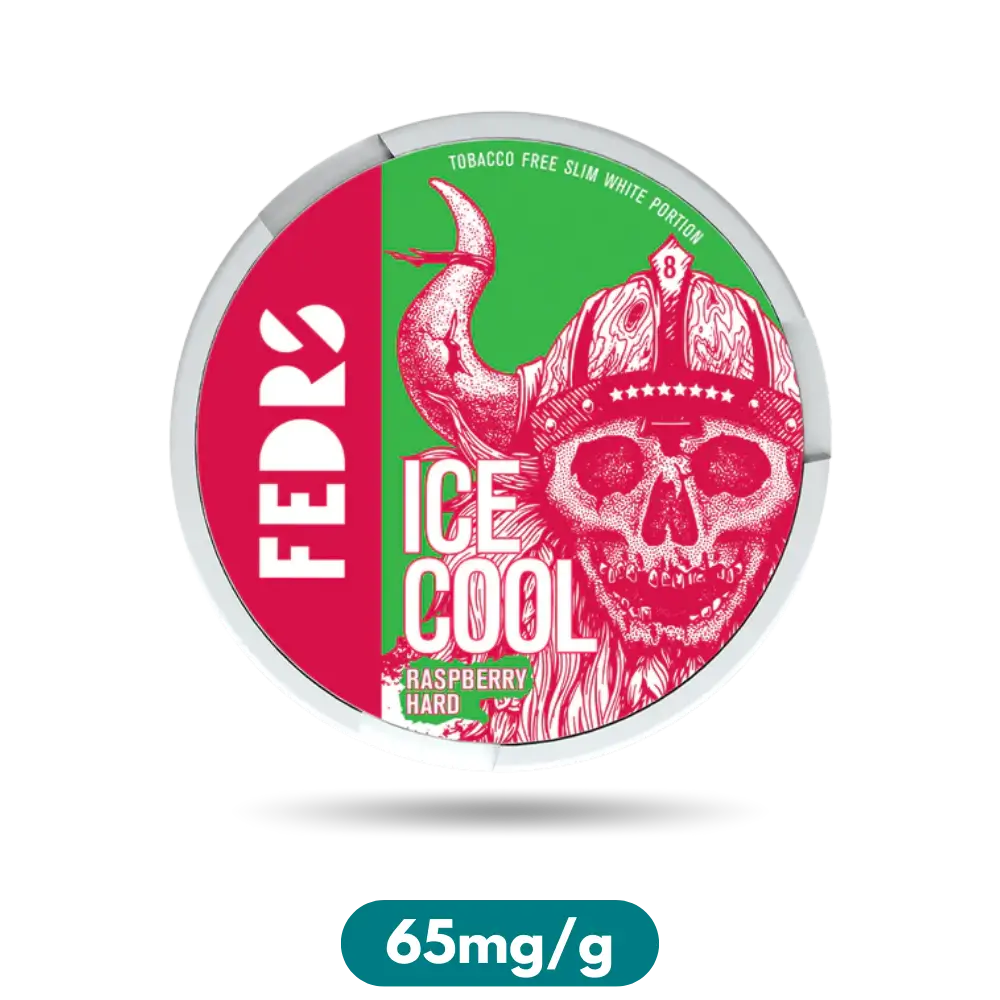 Fedrs Ice Cool Raspberry Hard Slim Nicotine Pouches Snus 65mg/g