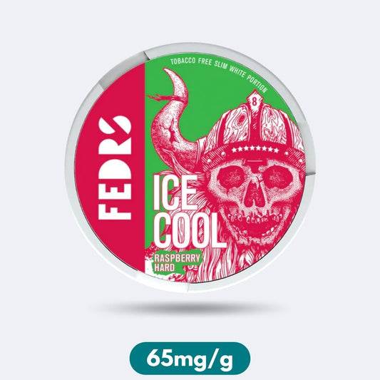 Fedrs Ice Cool Raspberry Hard Slim Nicotine Pouches Snus 65mg/g