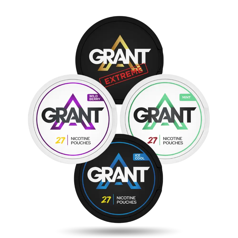 Grant Combo Pack Slim Snus mit den Geschmacksrichtungen Extreme, Wild Berry, Mint und Ice Cool