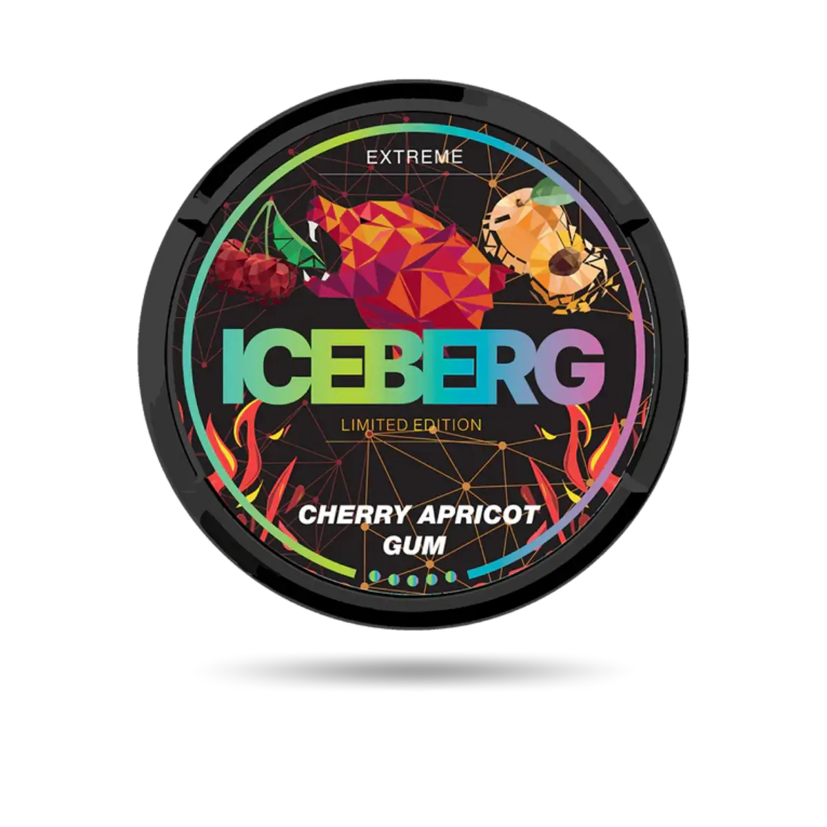 Iceberg Cherry Apricot Gum Snus Dose mit 20 Portionen und 50 mg/g Nikotin