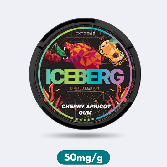 Iceberg Extreme Limited Edition Cherry Apricot Gum Slim Nicotine Pouches Snus 50mg/g