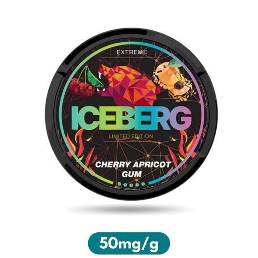 Iceberg Extreme Limited Edition Cherry Apricot Gum Slim Nicotine Pouches Snus 50mg/g