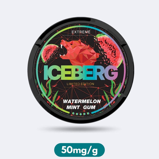 Iceberg Extreme Limited Edition Watermelon Mint Gum Slim Nicotine Pouches Snus 50mg/g