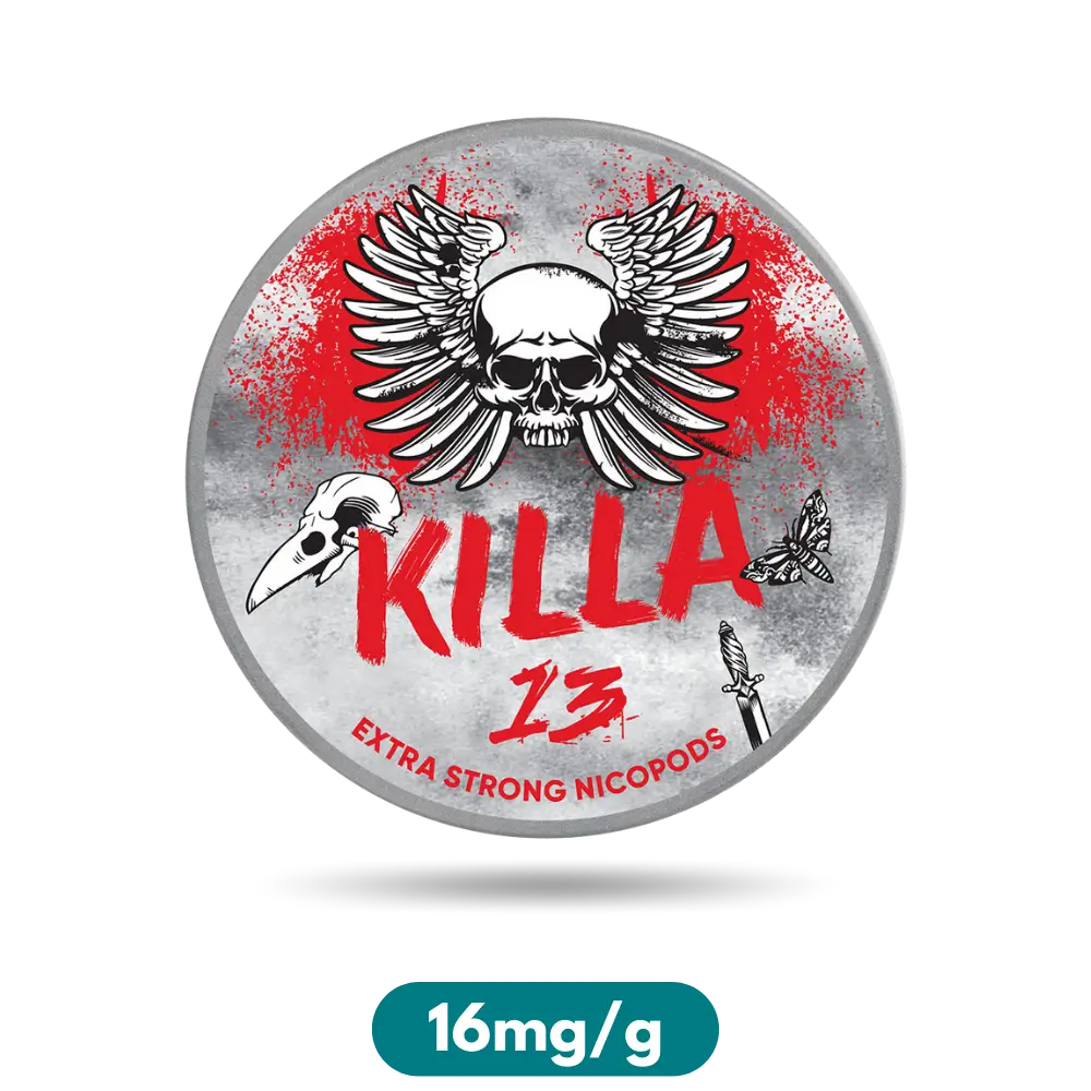 Killa 13 (Energy) Extra Strong Nicotine Pouches Snus 16mg/g