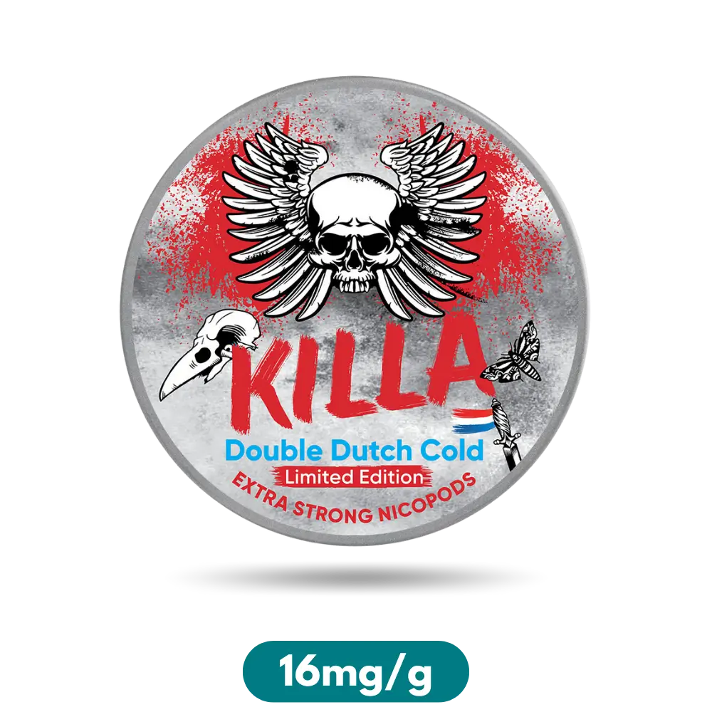 Killa Limited Edition Double Dutch Cold Extra Strong Slim Nicotine Pouches Snus 16mg/g