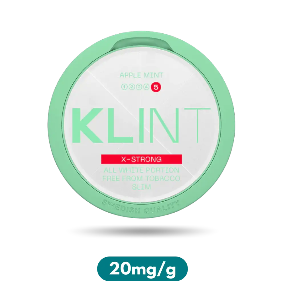 Klint X-Strong Apple Mint Slim Nicotine Pouches Snus 20mg/g