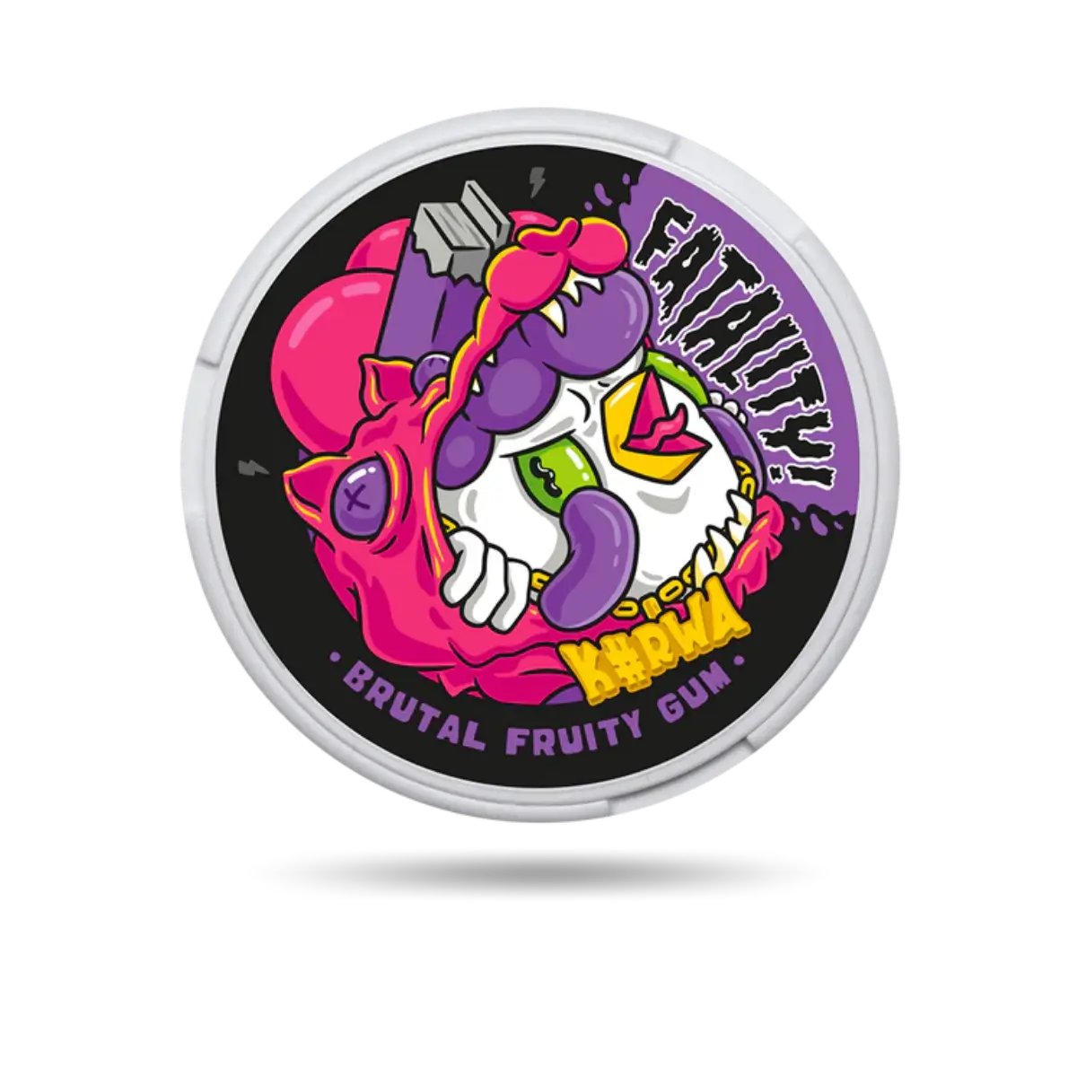 Kurwa Brutal Fruity Gum Snus Dose mit 21 Portionen und 47 mg/g Nikotin