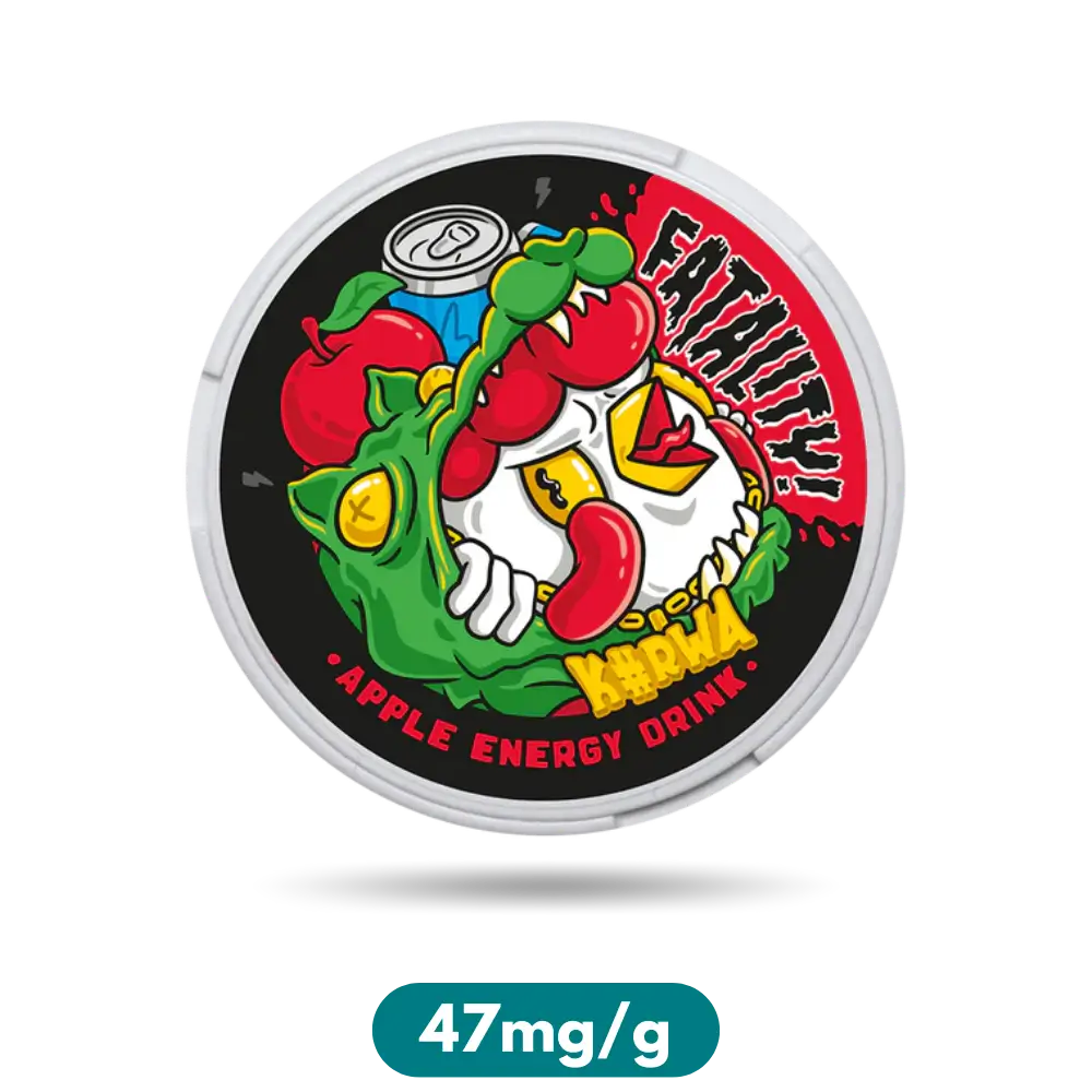 Kurwa Fatality Apple Energy Drink Slim Nicotine Pouches Snus 47mg/g