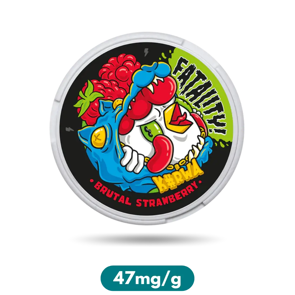 Kurwa Fatality Brutal Strawberry Slim Nicotine Pouches Snus 47mg/g