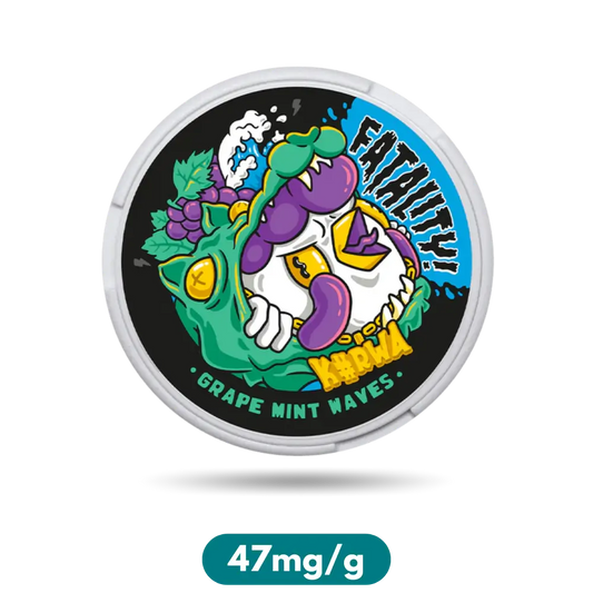 Kurwa Fatality Grape Mint Waves Slim Nicotine Pouches Snus 47mg/g