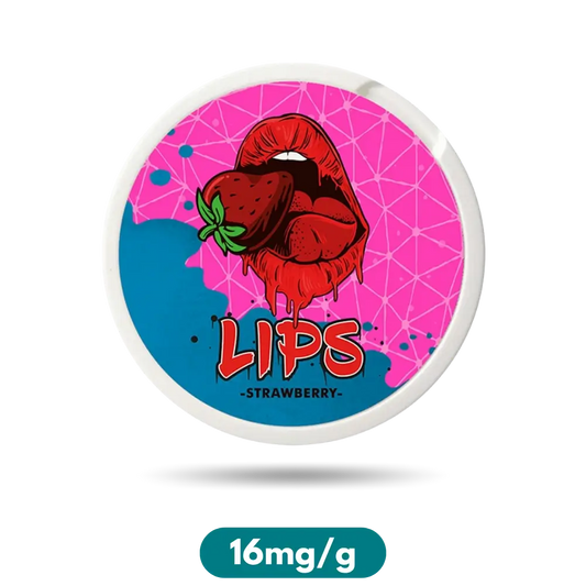 Lips Strawberry Slim Nicotine Pouches Snus 16mg/g
