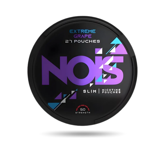 Nois Extreme Grape Snus Dose mit 27 Portionen und 50 mg/g Nikotin