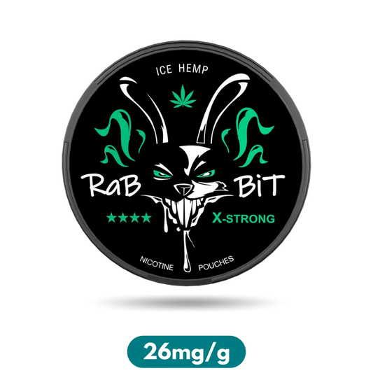 Rabbit Ice Hemp Slim Nicotine Pouches Snus 26mg/g