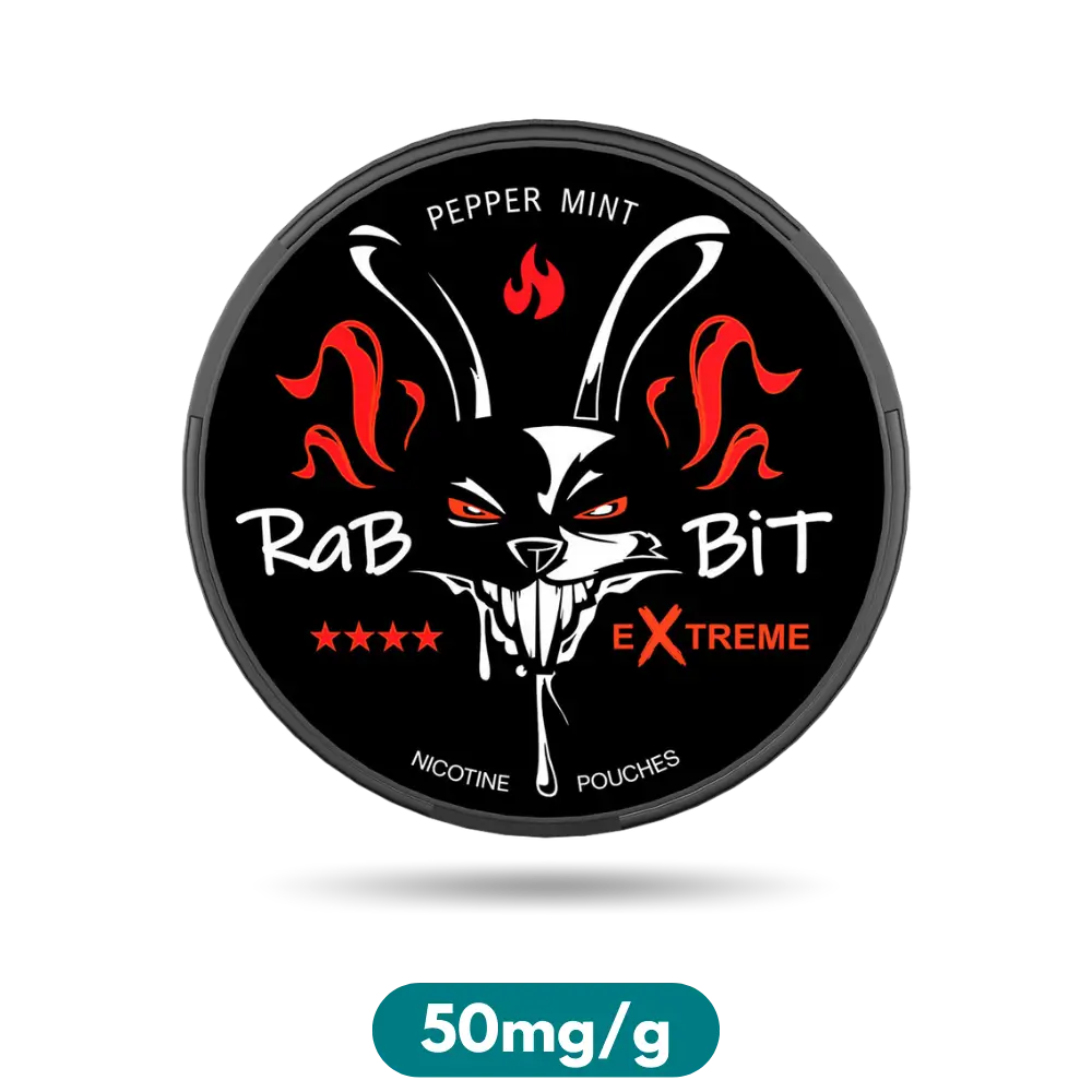 Rabbit Pepper Mint Slim Nicotine Pouches Snus 50mg/g