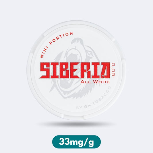 Siberia All White Mini Portion mit 33mg/g Nikotingehalt