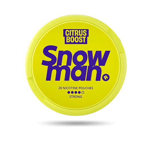 Snowman Citrus Boost Snus Dose mit 20 Portionen und 20 mg/g Nikotin