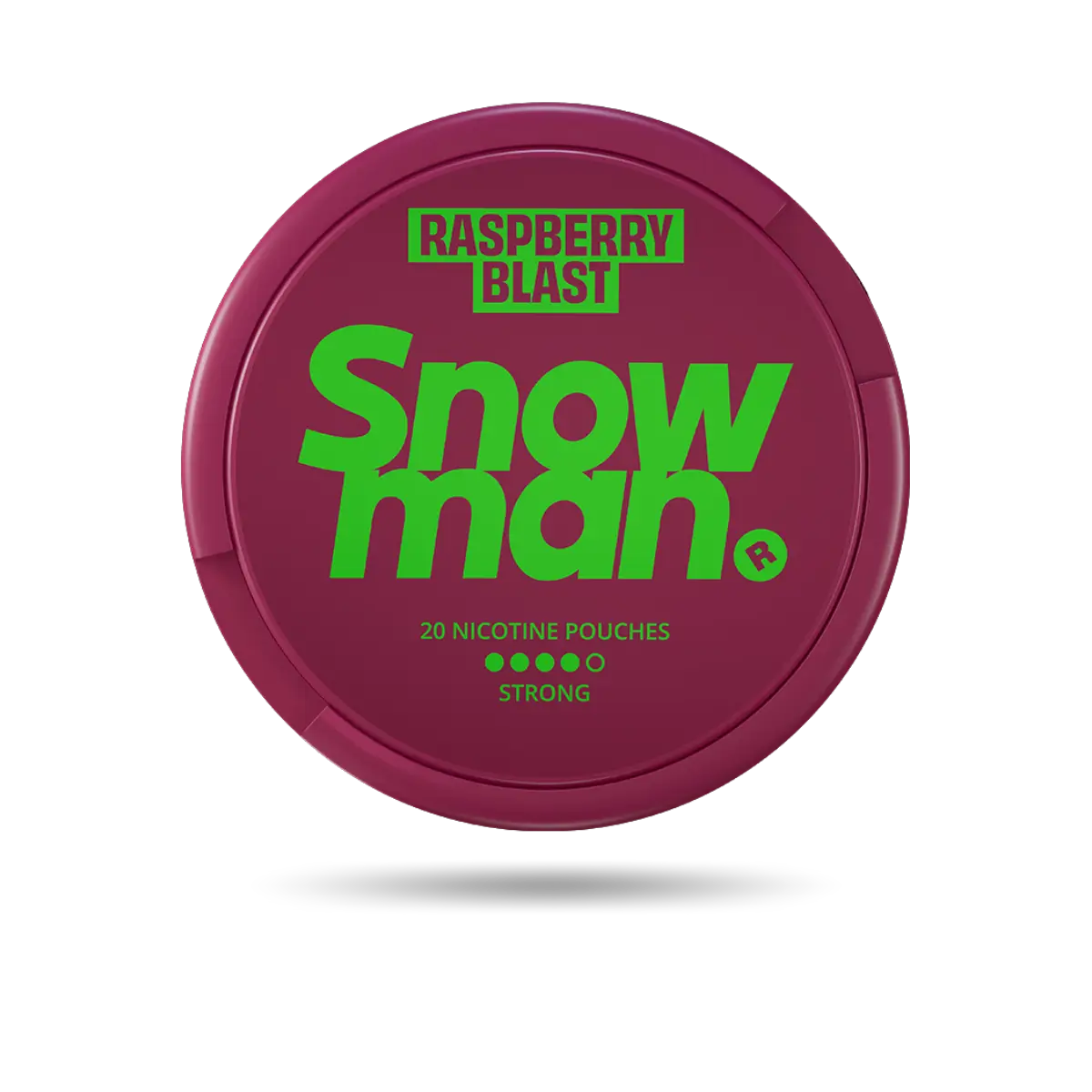 Snowman Raspberry Blast Snus Dose mit 20 Portionen und 16 mg/g Nikotin