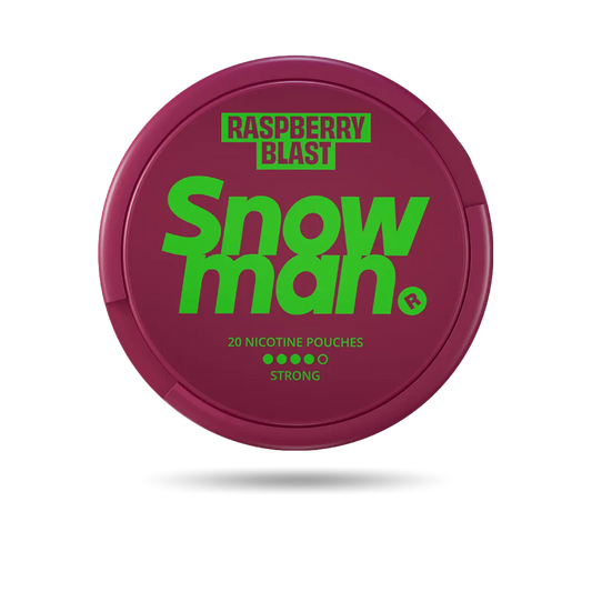 Snowman Raspberry Blast Snus Dose mit 20 Portionen und 16 mg/g Nikotin
