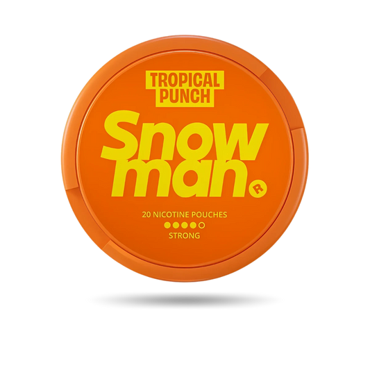 Snowman Tropical Punch Snus Dose mit 20 Portionen und 20 mg/g Nikotin