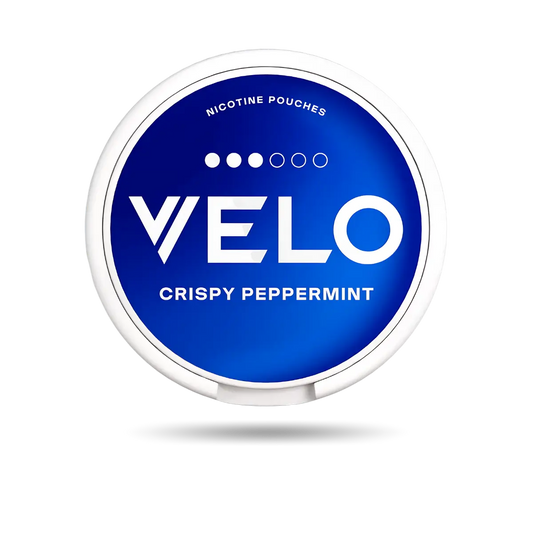 Velo Crispy Peppermint Snus Dose mit 20 Portionen und 14 mg/g Nikotin