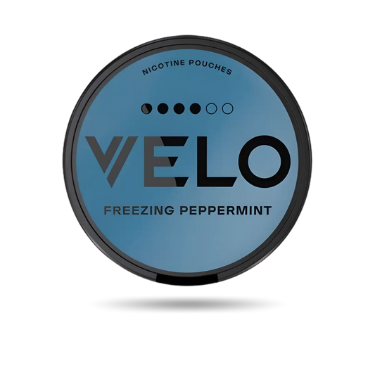 Velo Freezing Peppermint Snus Dose mit 20 Portionen und 16 mg/g Nikotin