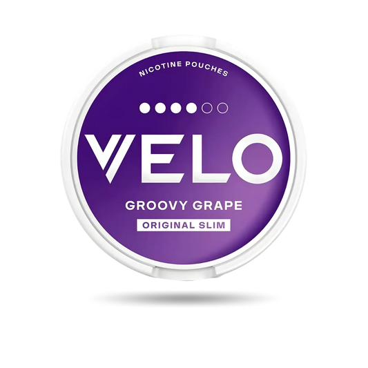 Velo Groovy Grape Snus Dose mit 20 Portionen und 14 mg/g Nikotin