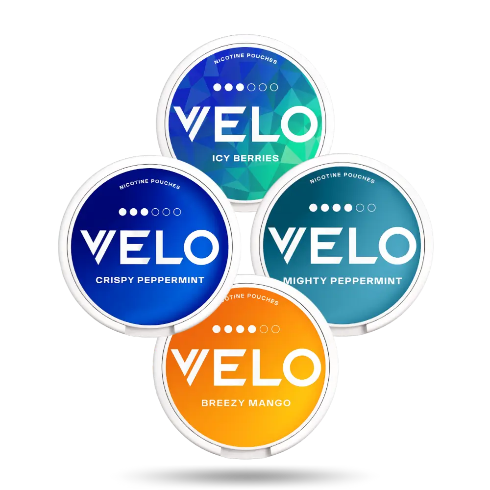 Velo Combo Pack, Icy Berries, Mighty Peppermint, Breezy Mango, Crispy Peppermint