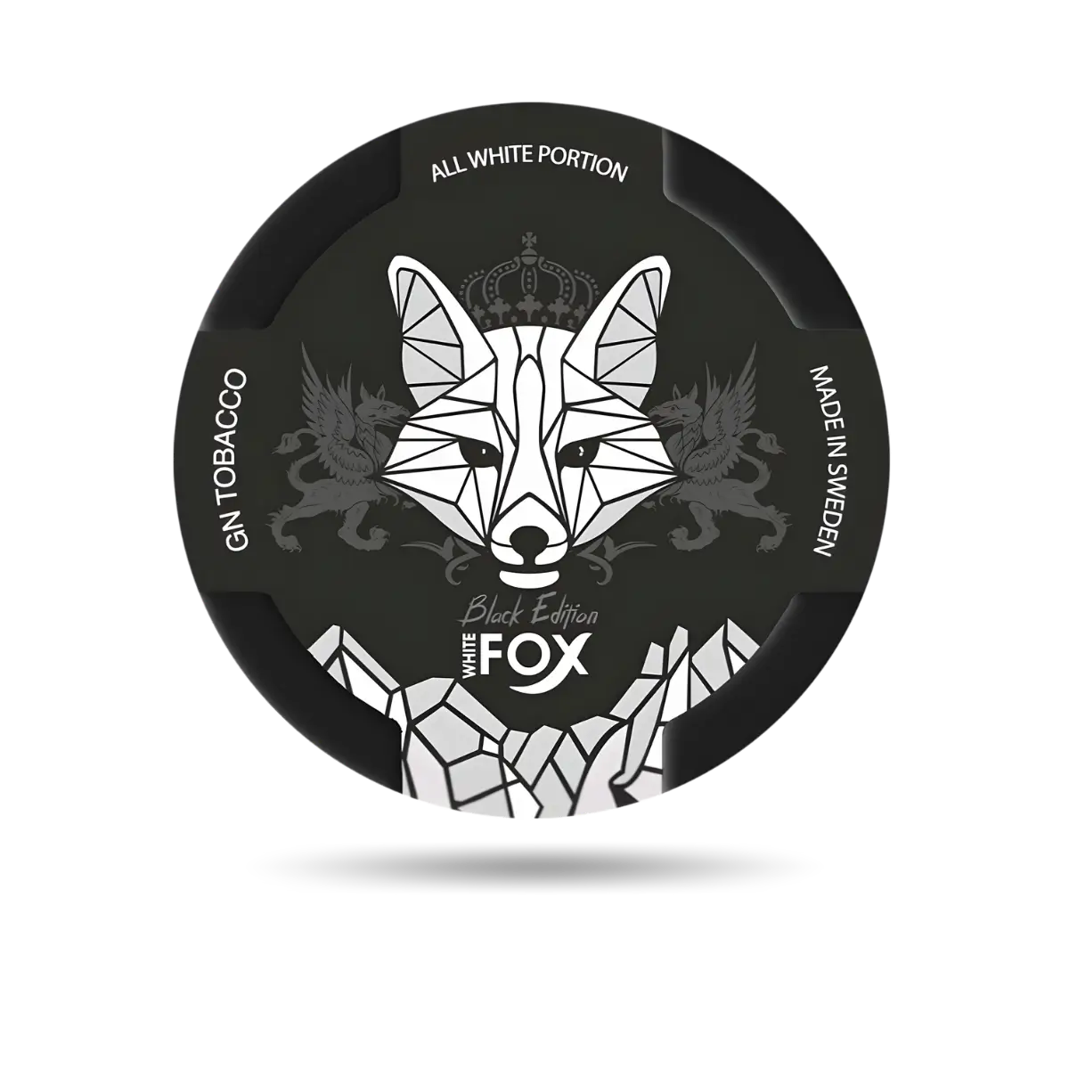 White Fox Black Edition Snus Dose mit 20 Portionen und 30 mg/g Nikotin